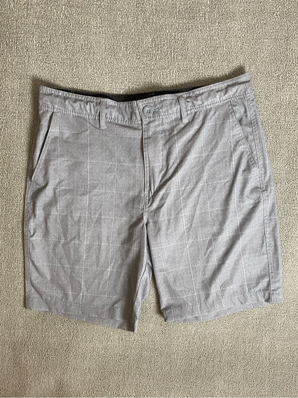 George Light Gray Plaid Wet/Dry Swim Shorts Trunks Casual Summer Beach Shorts